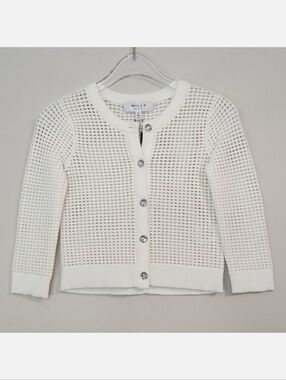 Milly Minis Perforated Cardigan Sweater, Size 2 ~ NWT